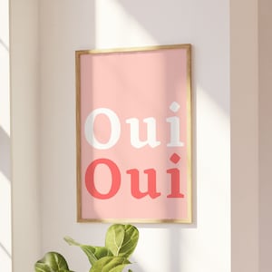 Oui Oui Printable, Oui Oui Poster, Oui Oui Slogan Print, Bathroom Print Oui Oui, French Slogan Print Oui Oui, Dorm Room Colorful wall art