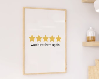 Art mural citation drôle de cuisine, imprimable serait manger ici encore citation enseigne de cuisine, décoration murale dicton humoristique de salle à manger, téléchargement numérique