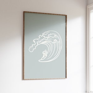 Wave Print, Fine Line Print, Digital Download, Printable Art, Gift for Surfer, Ocean Print, Ocean Art, Waves Art, Coastal Art, Beach Prints