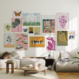 Conjunto de pared de galería ecléctica de 10, decoración de pared maximalista, estilo gitano, paquete de impresiones de pared, decoración de pared vibrante, descarga digital, arte colorido