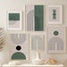 Emerald Green Boho Art Prints Set of 6, Abstract Geometric Poster, Boho ...
