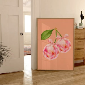 Cherry Disco Ball printable wall art, Preppy Dorm Room Decor, Trendy Bar Cart Poster, bedroom decor teens Cherries art college apartment art