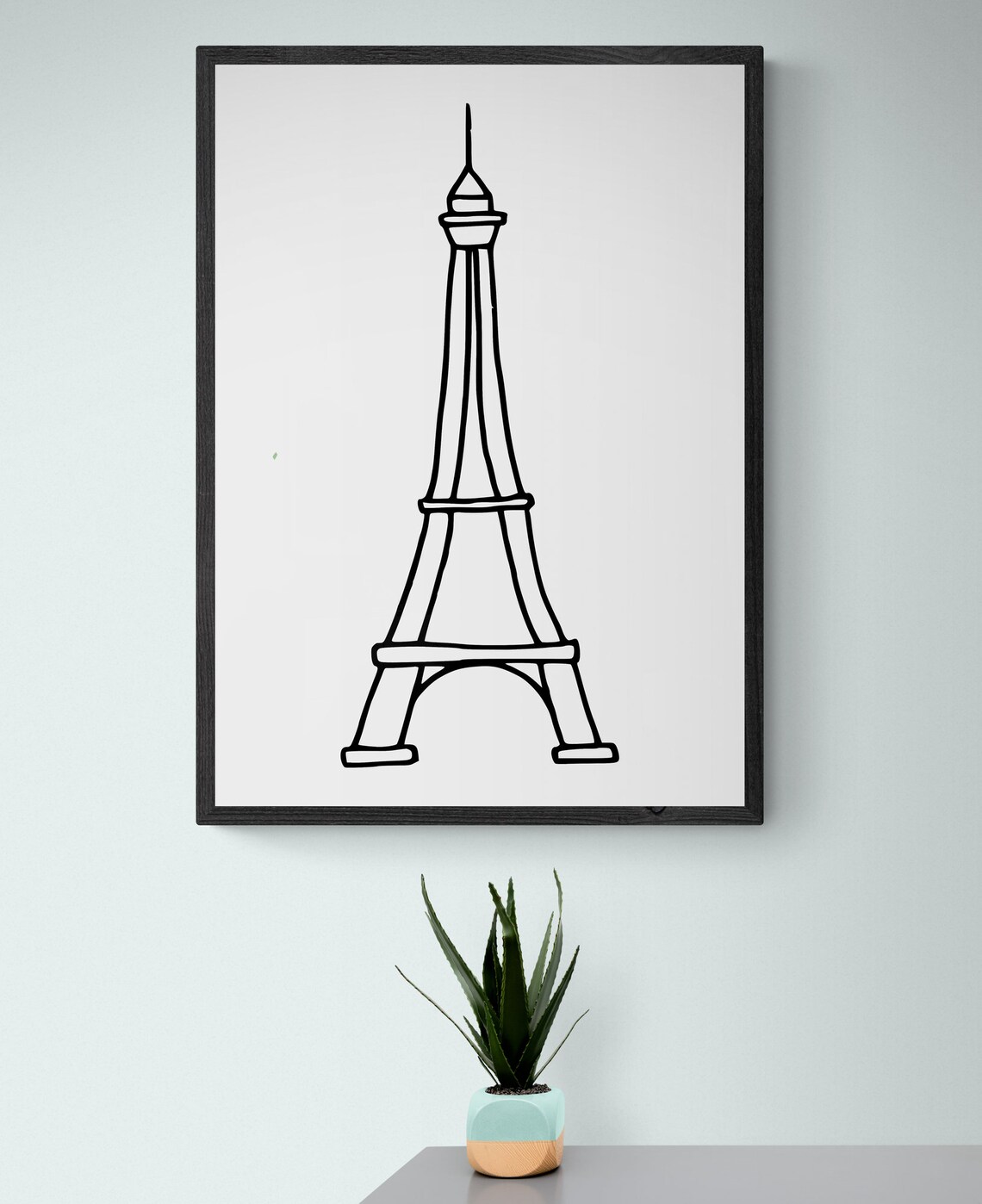 Schwarz und weiß Boho Eiffelturm Druck für Paris-Liebhaber | Etsy