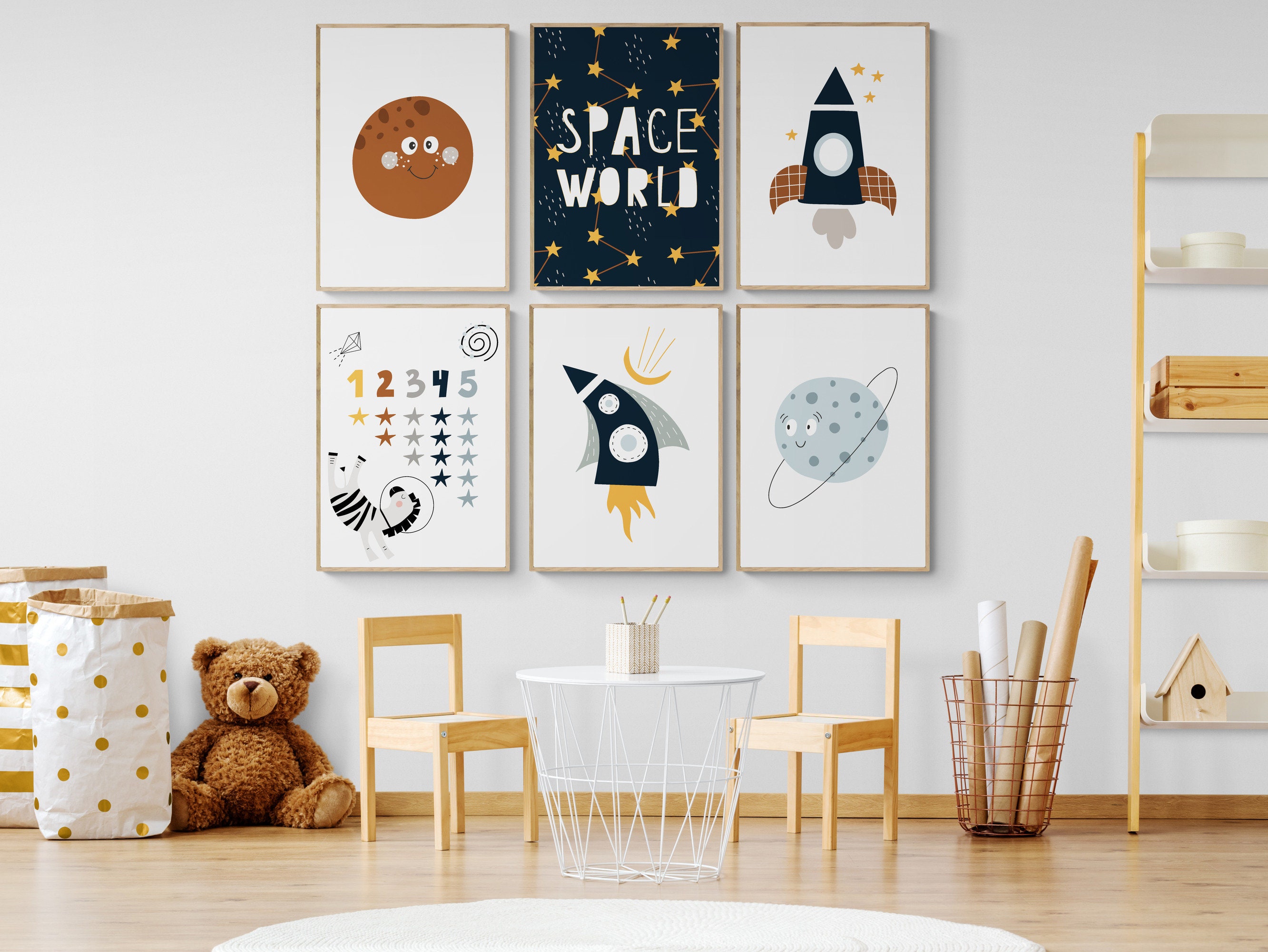 Space Nursery Prints, Set of 18 Nursery Wall Art, Astronaut Print ...