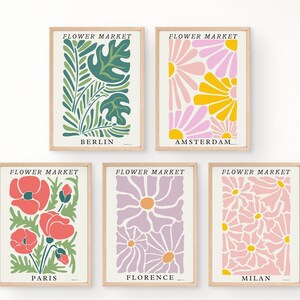 Flower Market Set of 12 Prints Gallery Wall Art Floral Decor Modern ...