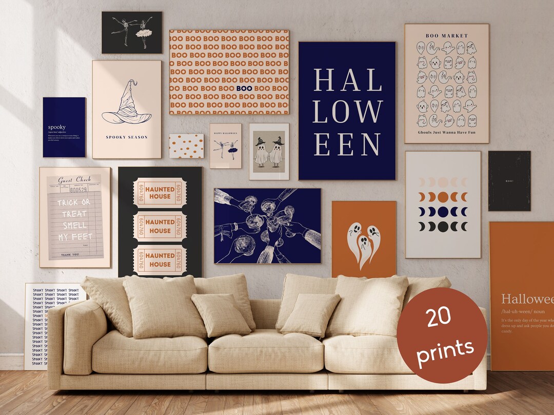 Set of 20 Halloween PRINTABLES, Halloween Decor, Modern Halloween ...