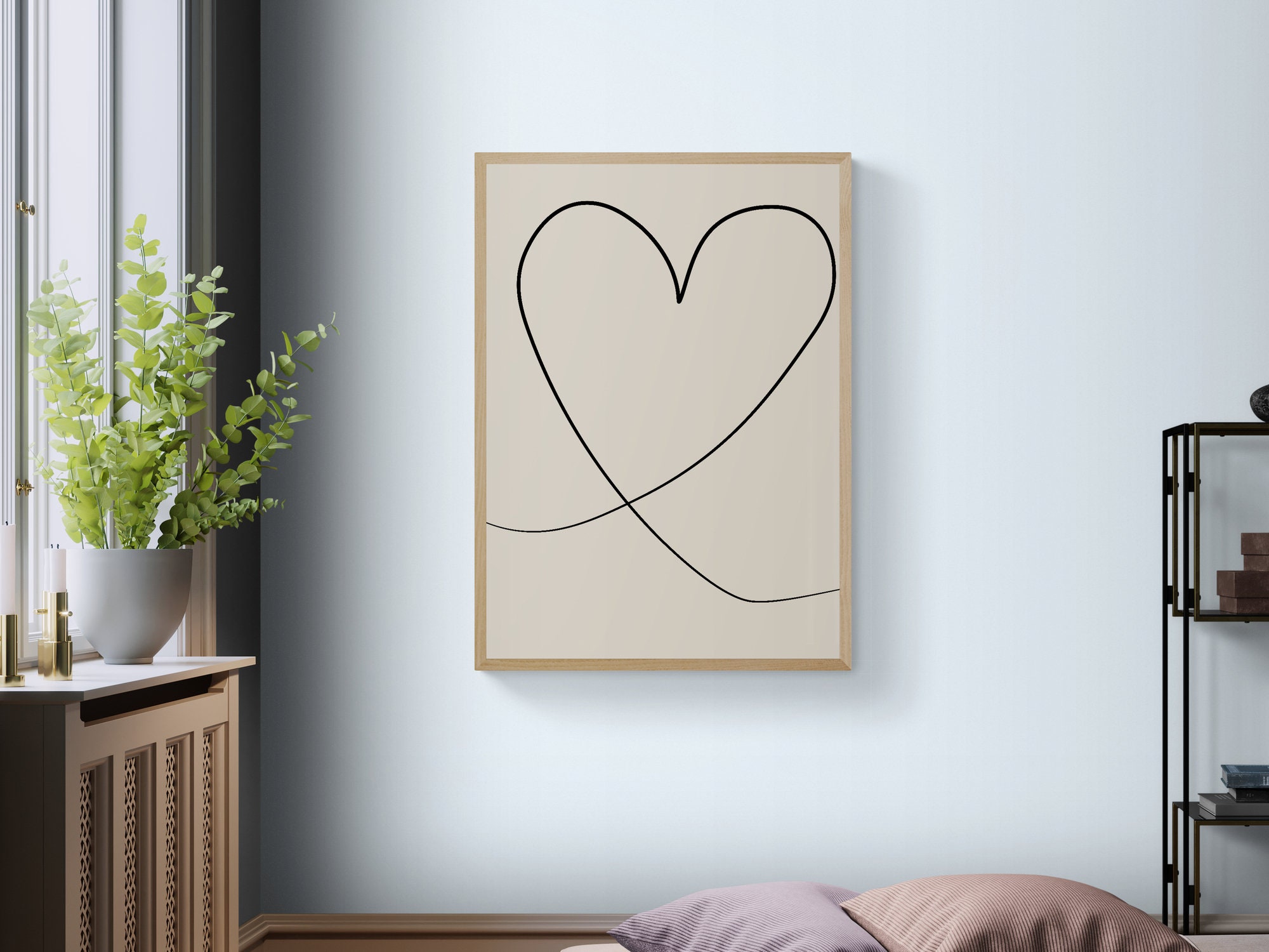 Heart One Line Art Heart One Line Drawing Minimalist Line Etsy