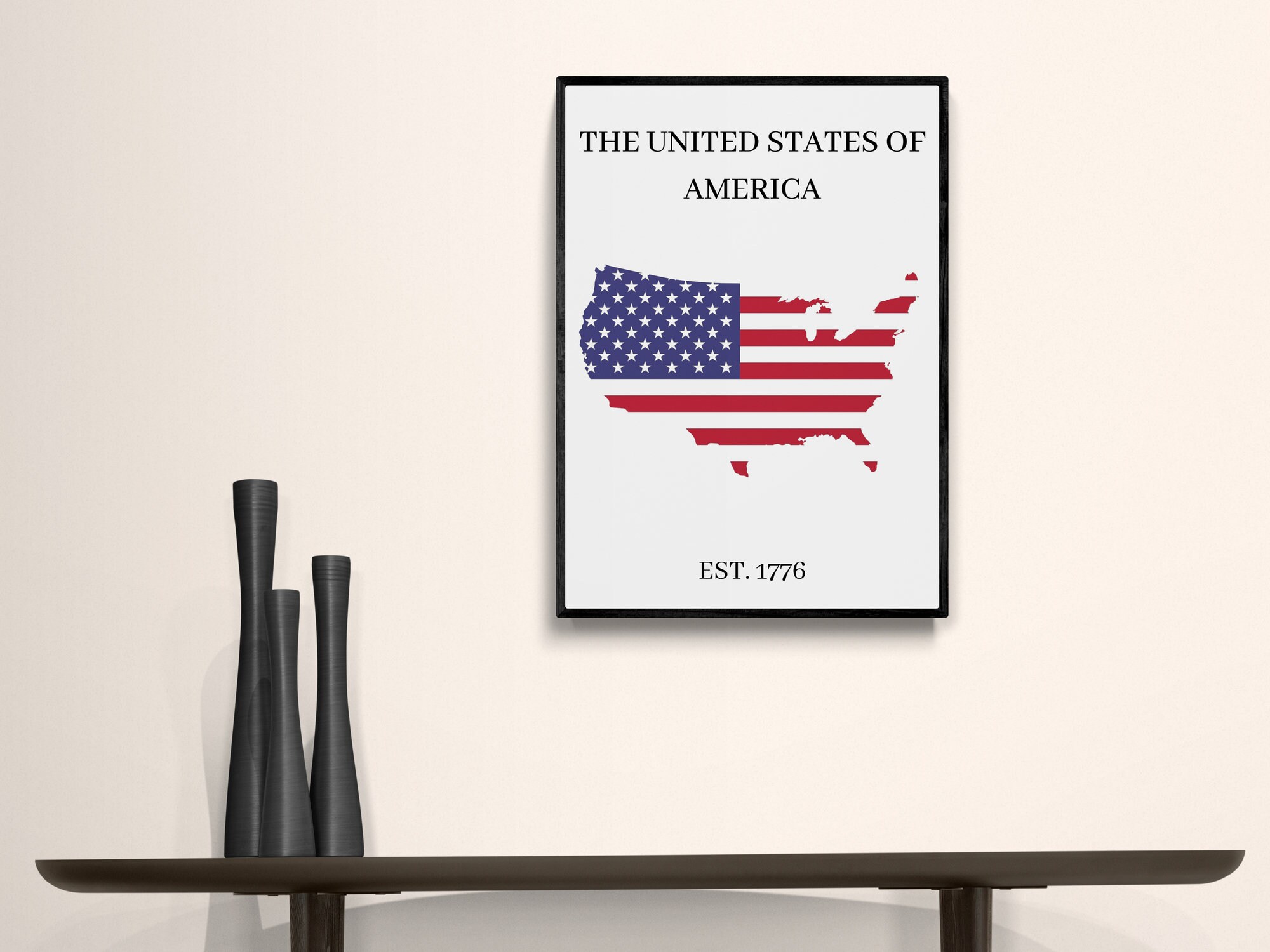 American Flag Printable Art Print, Minimal 4th of July Digital Download ...
