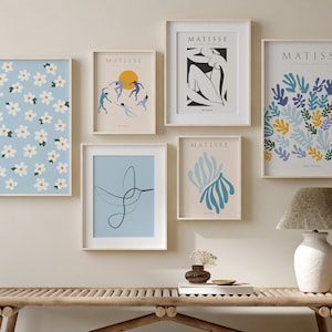 Gallery Set of 6 Matisse Sky Blue Cut Outs Print