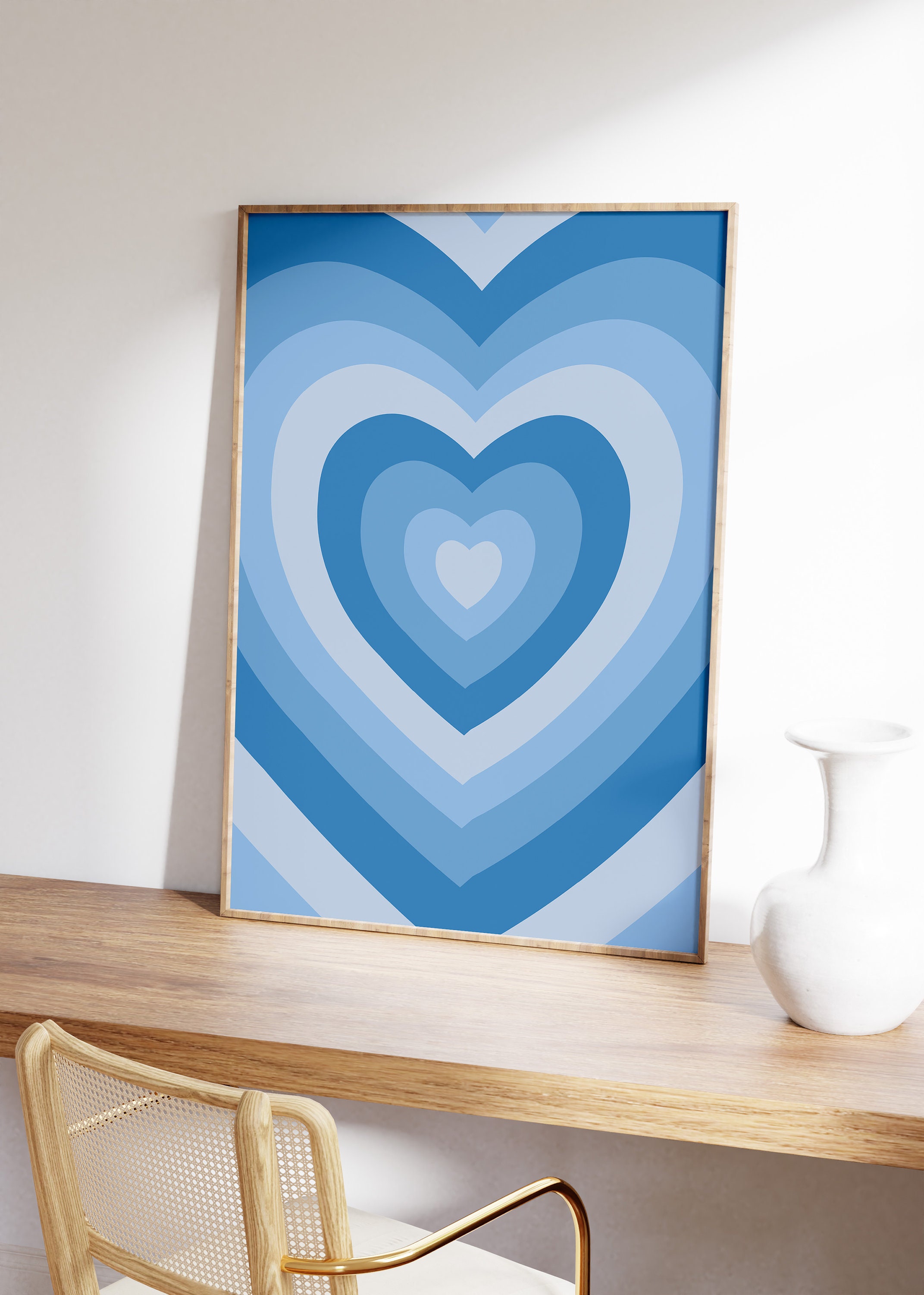 Society6 ケース Ocean Blue White Heart Love The Wave Heart Anatomy Sticker | Artistic Heart Design With