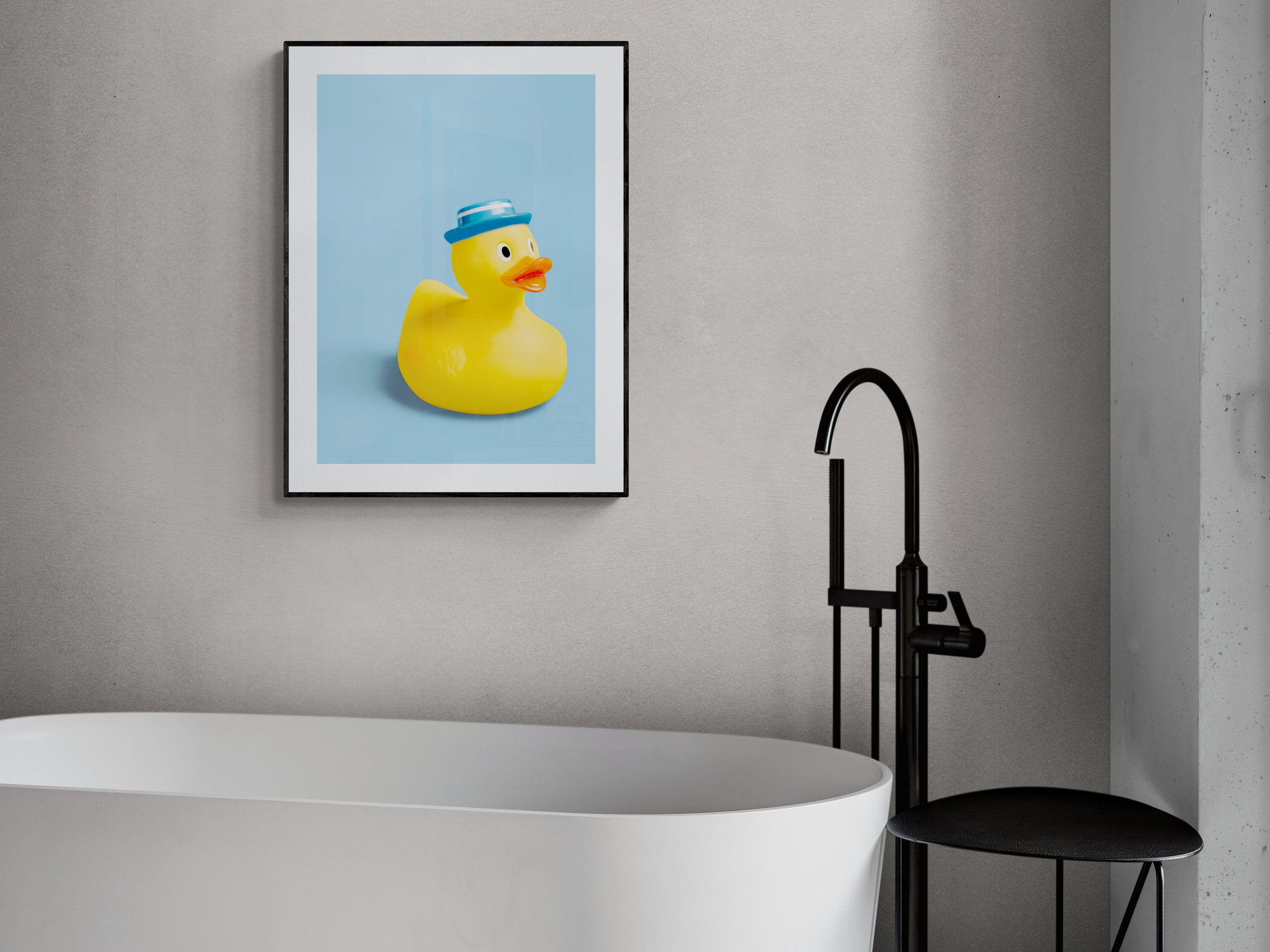 Rubber Duck Pop Art Printable, Blue Duck Poster, Bathroom Decor, Fun ...