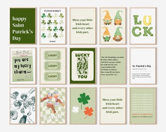 St. Patrick's Day set van 22 printables, St. Patty's Day Gallery, St. Patrick's Day print kunst aan de muur, Ierse print, st.patricks day decor