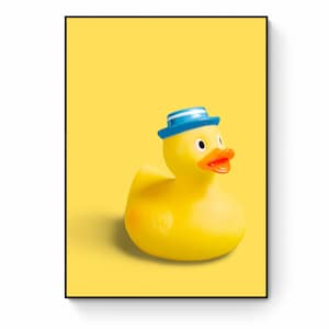 Rubber Duck Pop Art Printable, Yellow Duck Poster Bathroom Decor, Fun Wall Art, Trendy Print Y2K Poster, Illustration Bathroom Pop Art Print