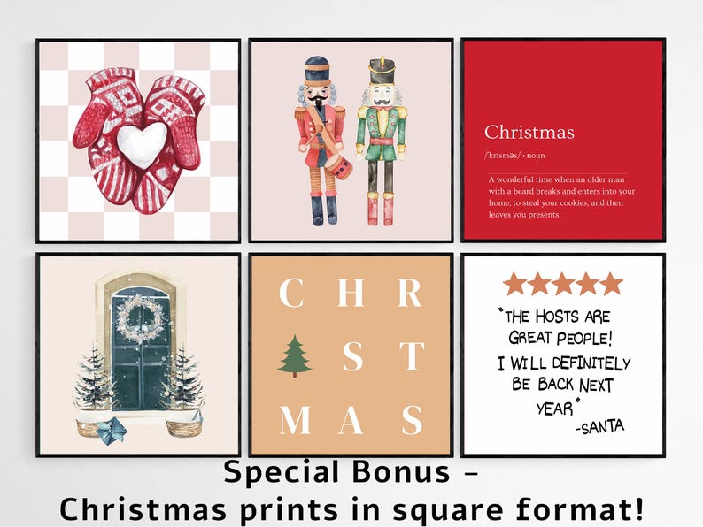 Set of 36 Christmas Gallery Wall Bundle, Christmas Digital Download ...