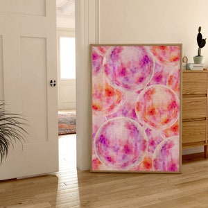 Pink and Purple Disco Ball Print, Trendy Preppy Decor, Girly Dorm Room Decor, Bachelorette Bar Art, Maximalist Decor, Trendy Bar Cart Poster
