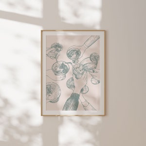 szałwiowo-zielony Cheers Printable Wall Art, Retro znak alkoholowy, Akcesoria do wózków barowych, Dekoracja ścienna z alkoholem, Minimalistyczna sztuka kuchenna, Happy Hour Print