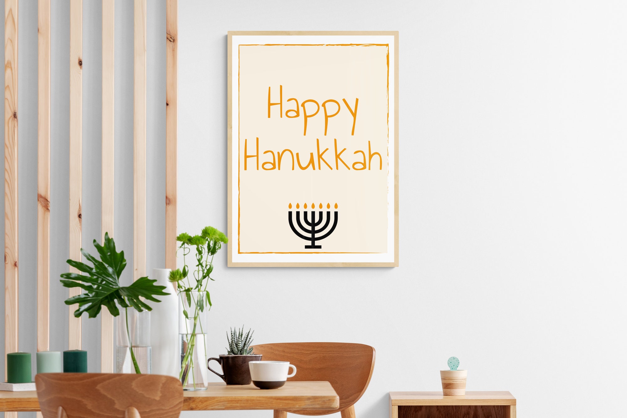 Happy Hanukkah Sign Happy Hanukkah Printable Wall Art Etsy
