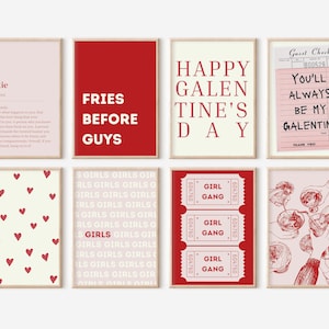 Galentines Day Decor Set von 20 Printables, beste Freunde Galentines Party Dekor, süße rosa Bresties Prints Digital Downloads Bundle