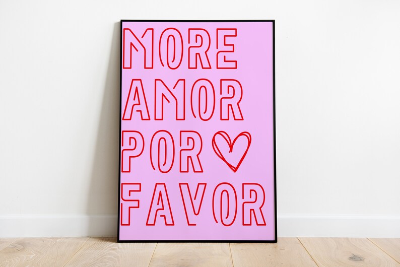 More Amor Por Favor Printable Art Wall Art Maximalist Poster Etsy