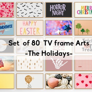 Set of 80 Frame Tv Art for the Holidays, Tv Art Set, Amrican holidays Art,  Art for TV, Frame Art Tv, Digital Art, Decor for Holiday