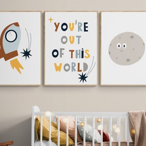 Space Nursery Prints, Set of 18 Nursery Wall Art, Astronaut Print ...