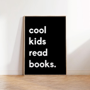 Libros de lectura para niños, libros para imprimir, libros de lectura para niños, decoración de pared para sala de juegos, decoración de aula, póster de educación en el hogar, decoración escolar, rincón de lectura