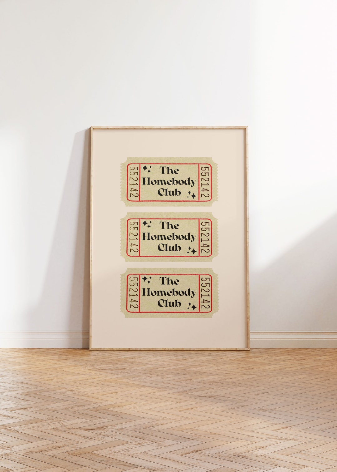 Neutral Homebody Club Ticket Printable Trendy Wall Art Retro Prints ...
