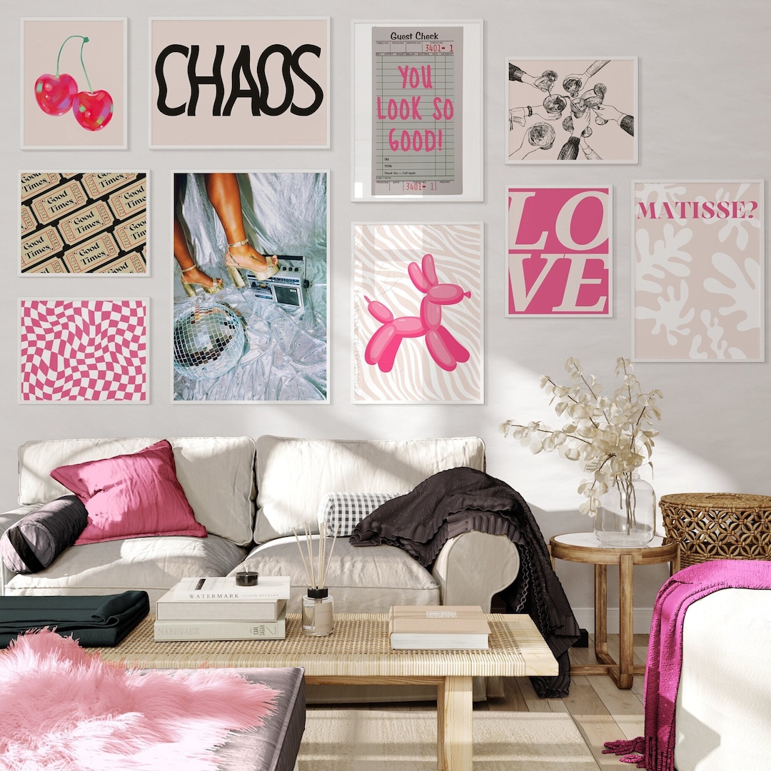 Preppy Aesthetic Gallery Set of 10 Prints, Teenage Girl Room Decor