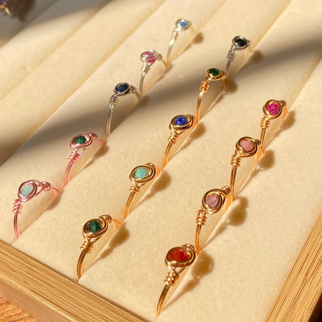 Colorful Wire Wrapped Crystal Ring - Unique, Handmade Jewelry - Etsy