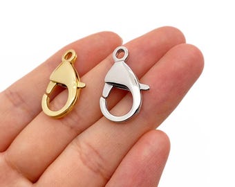 Large Lobster Clasps,18K Gold plated Claw Clasps,Necklace Clasp,Jewelry Findings 16x25mm