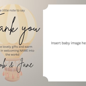 Carte de remerciement pour bébé