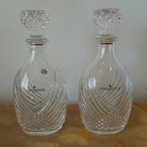 French Cristal D&#39;Arques Crystal Courvoisier Cognac Decanter with Crystal Stopper