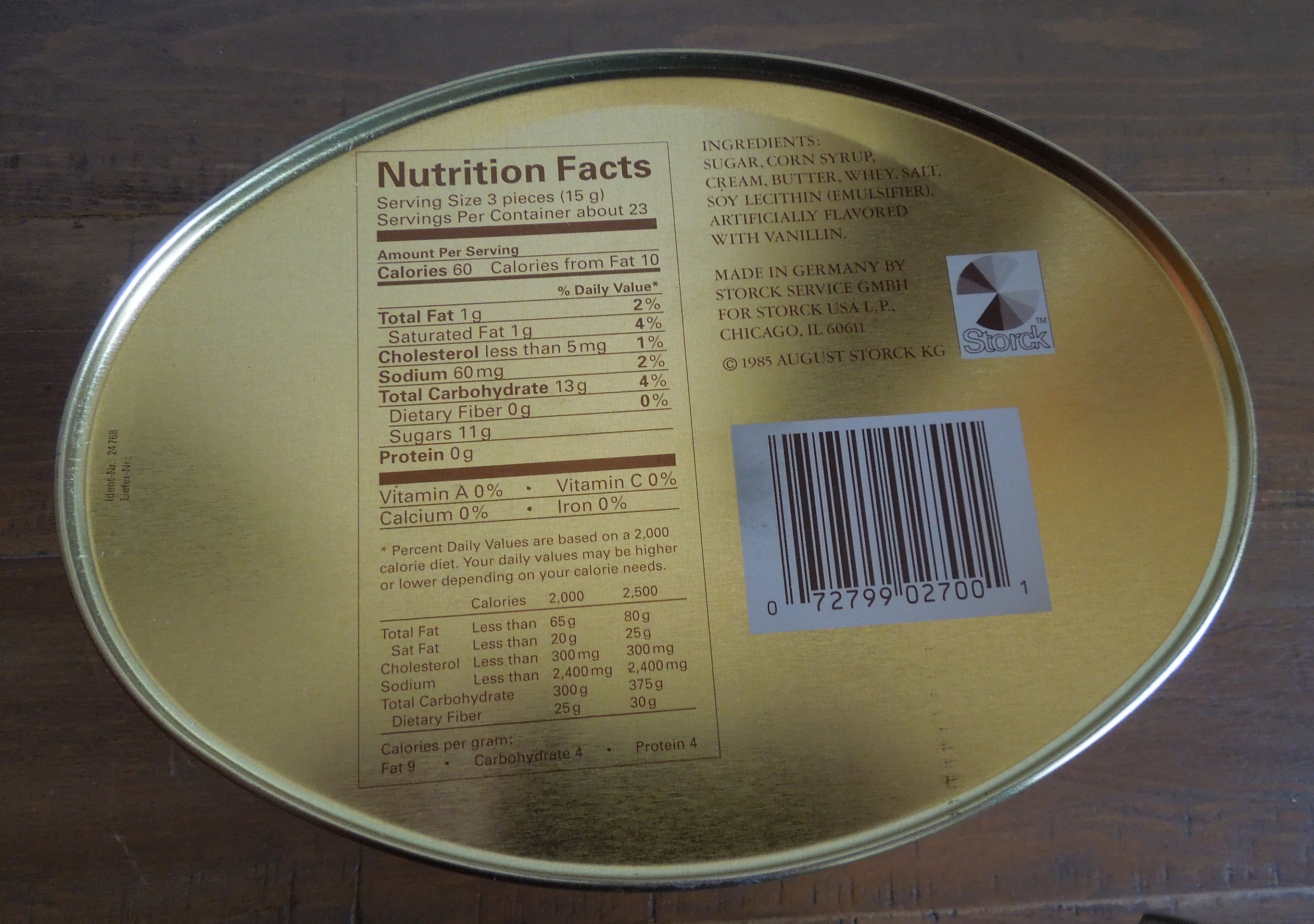 Vintage 1985 August Storck Werther's Original Candy Advertising Tin-Hard to Find Vintage 1985 August Storck Werther's Original Candy Advertising Tin-Hard to Find