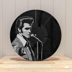Elvis Presley Vinyl Record Art - Handmade