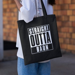 Filipino Tote Bag | Tagalog Canvas Tote | Straight Outta Baon Eco-Friendly Filipino Grocery Bag | Philippines Inspired | Pinoy Gift Idea