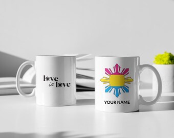 Personalized Filipino LGBTQ Mug | Pansexual Filipino Gift | Filipino LGBTQIA Pride Flag | Gift Filipino Queer Poly Friend