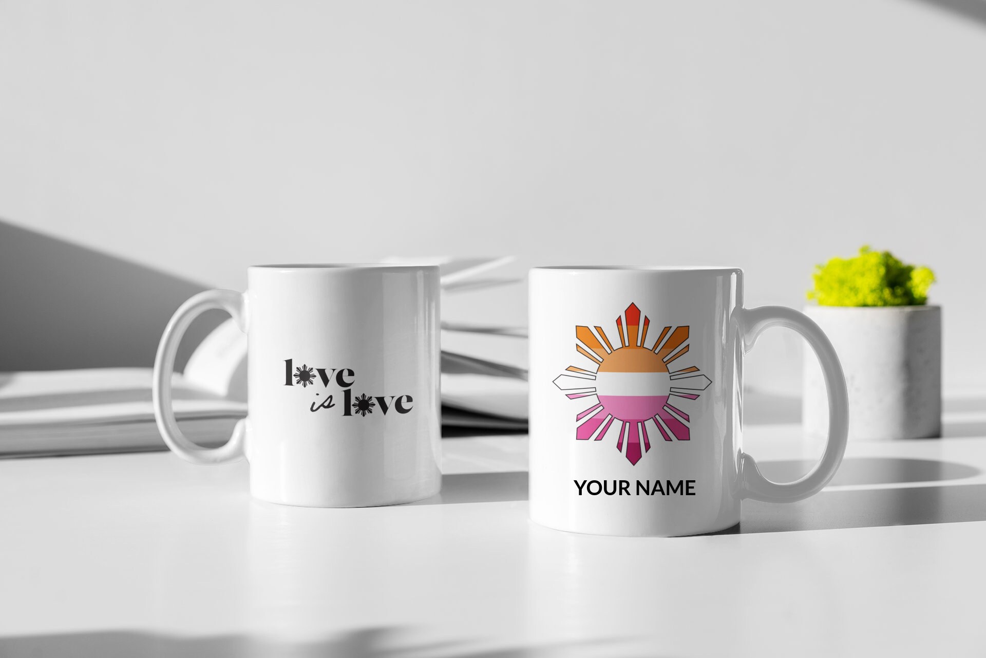 Personalized Lesbian Filipino Mug | Custom Gift Filipinx Girlfriends | Filipino LGBTQIA Gift Ideas | Coffee Mug Filipino Lesbian Pinay Pride