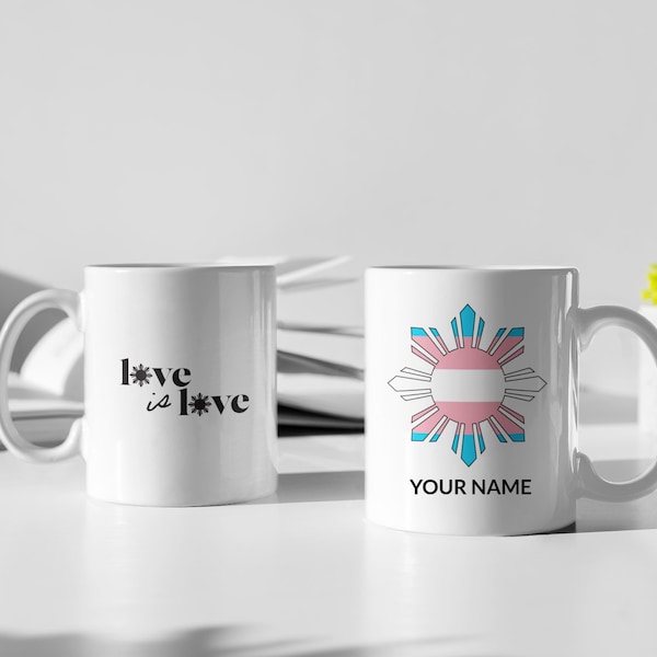 Filipino Trans Pride Personalized Mug | Gift Filipinx Transgender | Filipino LGBTQIA Community | Gift Filipino Drag Queen Queer Mug