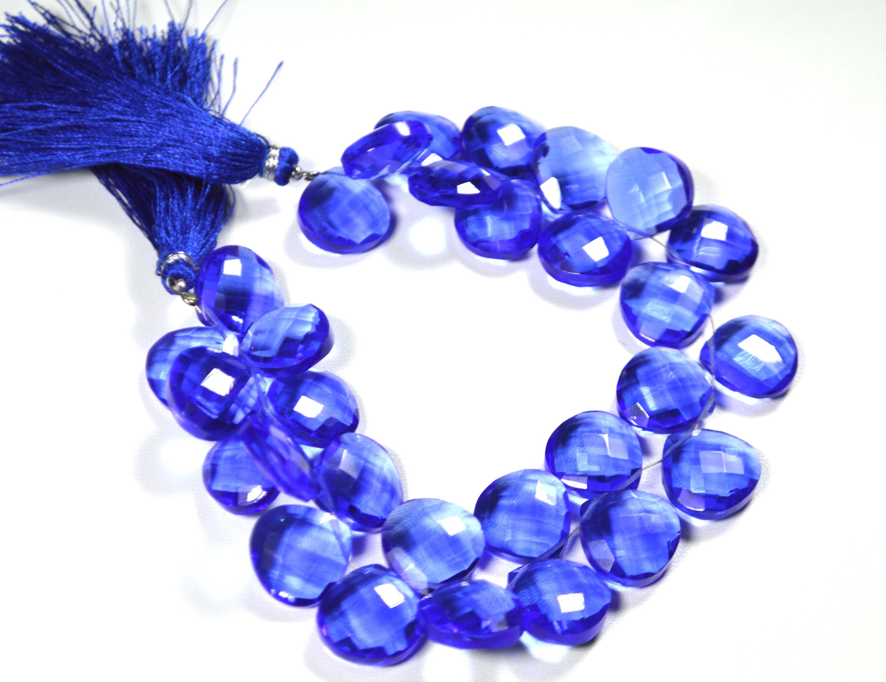 Natural Kyanite Faceted Tear Drop Shape Briolettes~~~11mmx5mm-7mmx5mm~~Blue Kyanite Tear Drop Beads~~7 Inch