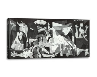 Toile Impression d’image avec cadre en bois Picasso - Guernica