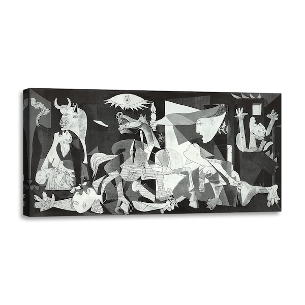 Toile Impression d’image avec cadre en bois Picasso - Guernica