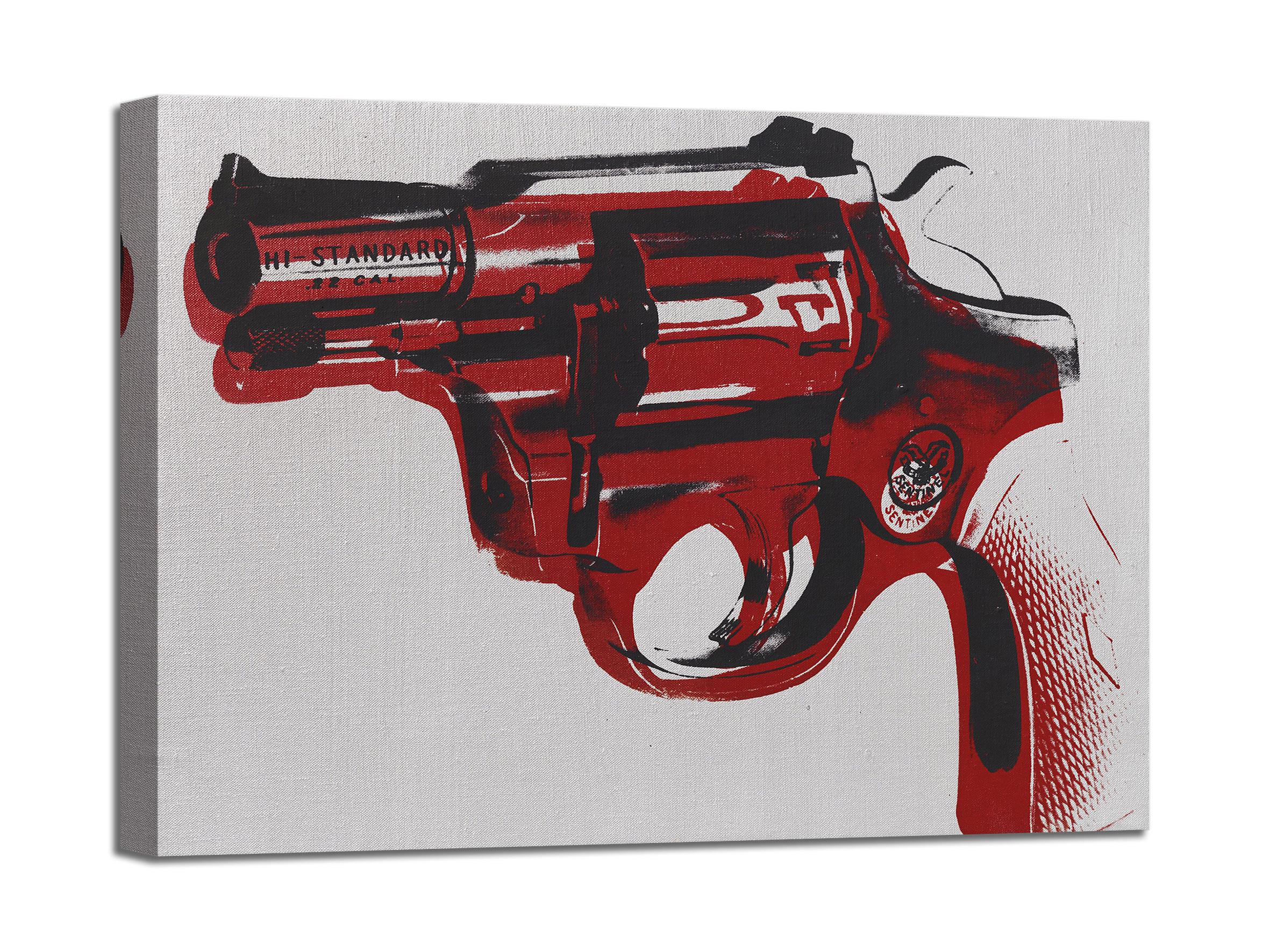 Andy Warhol Gun Painting - on Canvas With Wooden Frame - Printed