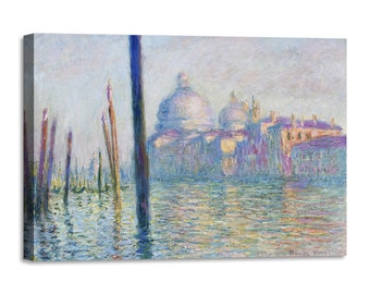 Peinture sur toile avec cadre en bois Claude Monet - Le Grand Canal