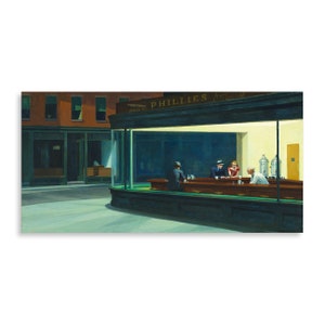 Impression sur toile avec cadre en bois Edward Hopper Nighthawks image 5
