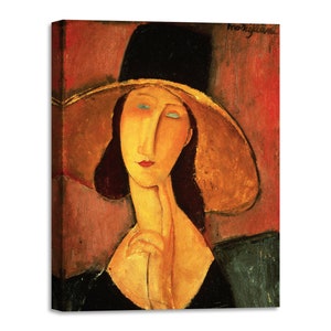 Leinwanddruck mit Holzrahmen Amedeo Modigliani – Madame Kisling – Gedruckt mit gemalter Effekttextur