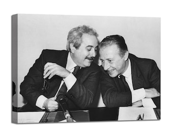 Quadro falcone borsellino -  su Tela con Telaio in Legno - stampato con texture effetto dipinto