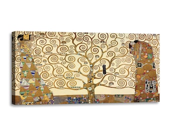 Peinture sur toile avec cadre en bois Gustav Klimt - L’arbre de vie