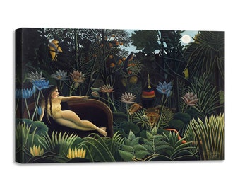 Peinture sur toile avec cadre en bois Henri Rousseau - Le rêve