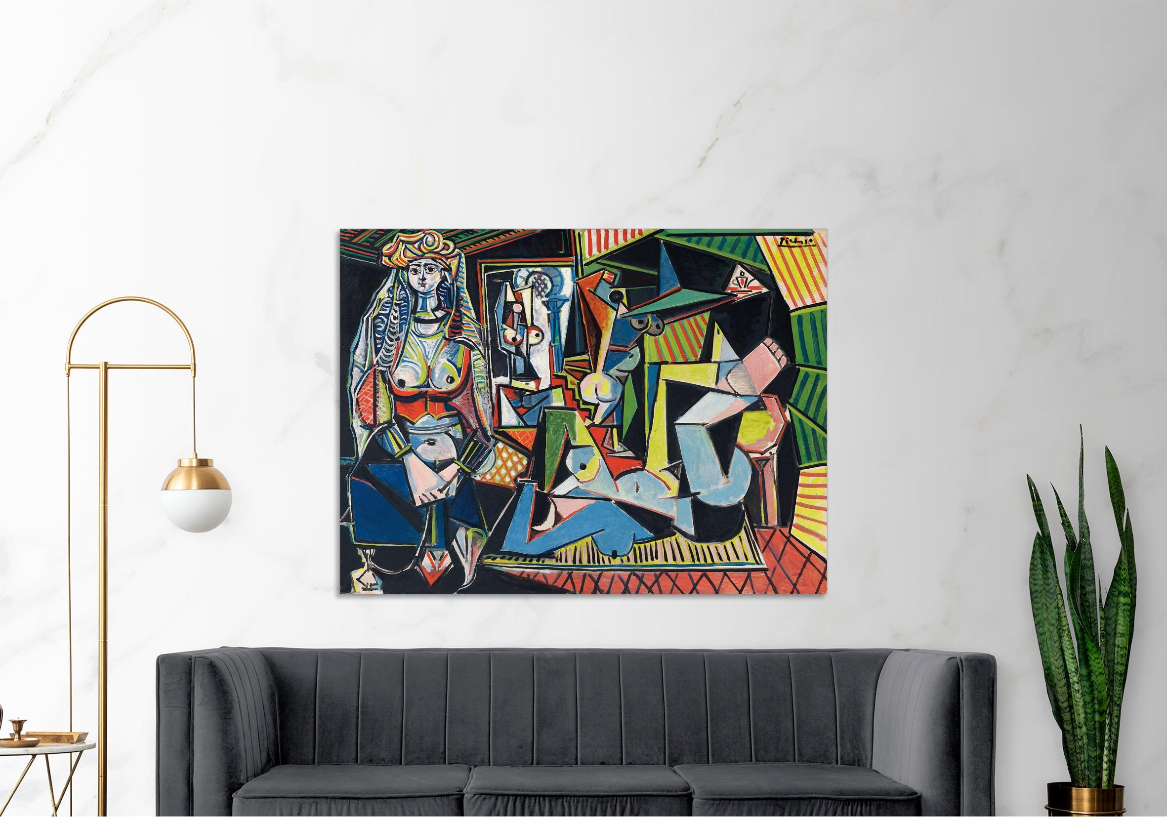 Pablo Picasso Painting the Woman of Algeria - on Canvas With