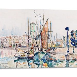 Canvas Print with Wooden Frame Paul Signac - landscape - printed with painted effect texture
